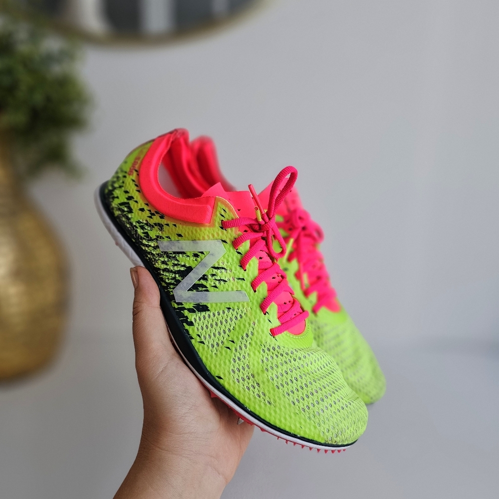 New Balance LD5000 Women’s Track Spikes Size 8.5 Neon Green & Pink, Lightweight